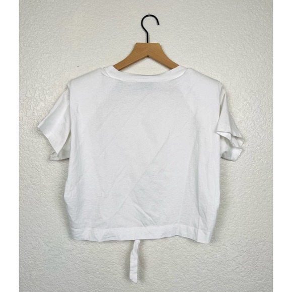 ALLSAINTS Coni Shoulder Pad Tie Front White T-Shirt - Size: Medium - EUC - Picture 6 of 7